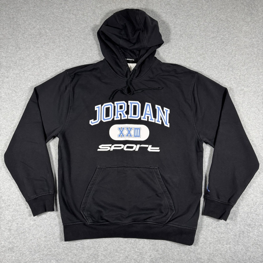 Jordan Sport XXIII Dri-FIT Hoodie Men's L Black Spellout Pullover Basketball